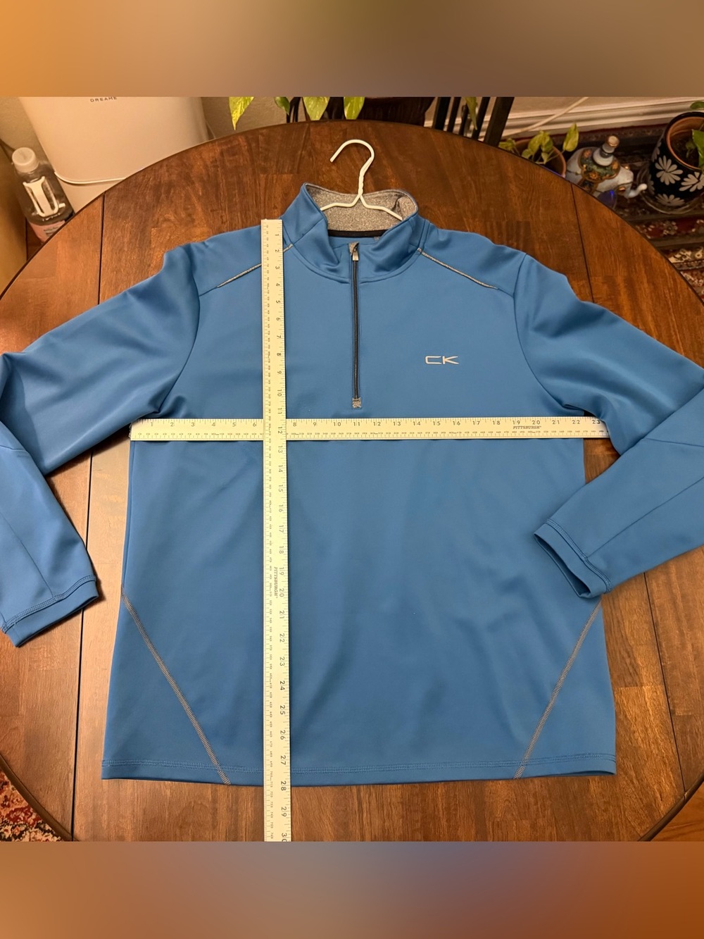 Calvin Klein Blue Quarter-Zip Pullover with CK Logo